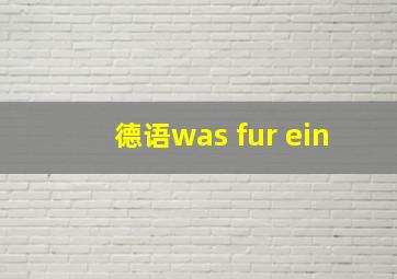 德语was fur ein